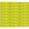 Sada samolepek na archu Central stop - stop tlačítko (Verze Samolepka 75 x 25 mm tl. 0.1 mm - arch 24 ks - Kód: 09171)