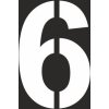 Šablona číslice "6" vodorovné značení (Verze Plast 940 x 940 mm tl. 0.5 mm - výška číslice 630 mm - Kód: 16607)