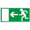 Únikový východ vlevo (Verze Plast 200 x 100 mm tl. 1.1 mm - fotoluminiscenční - Kód: 00055)