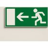 Únikový východ vlevo (Verze Plast 200 x 100 mm tl. 1.1 mm - fotoluminiscenční - Kód: 00055)