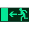 Únikový východ vlevo (Verze Plast 200 x 100 mm tl. 1.1 mm - fotoluminiscenční - Kód: 00055)