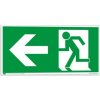 Únikový východ vlevo EN ISO 7010 (Verze Plast 200 x 100 mm tl. 1.1 mm - fotoluminiscenční - Kód: 03338)