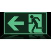 Únikový východ vlevo EN ISO 7010 (Verze Plast 200 x 100 mm tl. 1.1 mm - fotoluminiscenční - Kód: 03338)