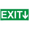 EXIT - nápis se šipkou (Verze Plast 200 x 75 mm tl. 1.1 mm - fotoluminiscenční - Kód: 00086)