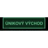 Únikový východ - Nápis (Verze Plast 200 x 50 mm tl. 1.1 mm - fotoluminiscenční - Kód: 00040)