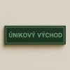 Únikový východ - Nápis (Verze Plast 200 x 50 mm tl. 1.1 mm - fotoluminiscenční - Kód: 00040)