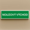 Nouzový východ - Nápis (Verze Plast 200 x 50 mm tl. 1.1 mm - fotoluminiscenční - Kód: 00050)