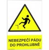 Nebezpeční pádu do prohlubně (Verze Plast 210 x 297 mm (A4) tl. 0.5 mm - Kód: 00454)