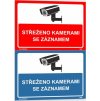 Střeženo kamerami se záznamem (Verze Samolepka 297 x 210 mm (A4) tl. 0.1 mm - červená - Kód: 02011)