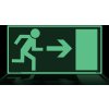 Únikový východ vpravo (Verze Plast 200 x 100 mm tl. 1.1 mm - fotoluminiscenční - Kód: 00054)