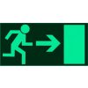 Únikový východ vpravo (Verze Plast 200 x 100 mm tl. 1.1 mm - fotoluminiscenční - Kód: 00054)