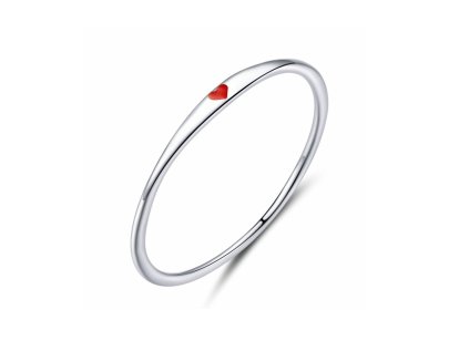 ELENYS Červené srdce  prsten ze sterlingového stříbra 925