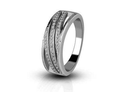 ELENYS Třpytivé linie  prsten ze sterlingového stříbra 925