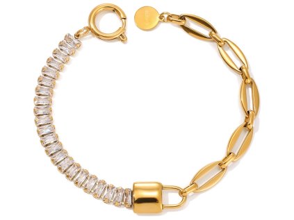 ELENYS Bianca  pozlacený náramek 18K žluté zlato