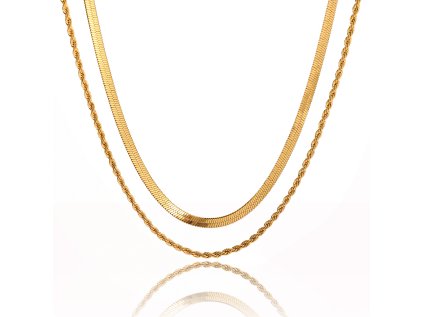 ELENYS Duo  pozlacený náhrdelník 18K žluté zlato