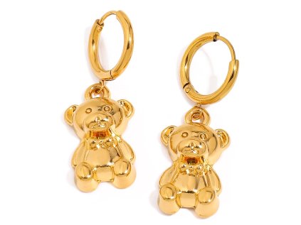 ELENYS Teddy –  pozlacené náušnice 18K žluté zlato
