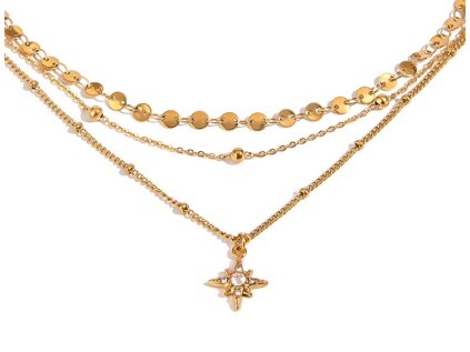 ELENYS Stella  pozlacený náhrdelník 18K žluté zlato