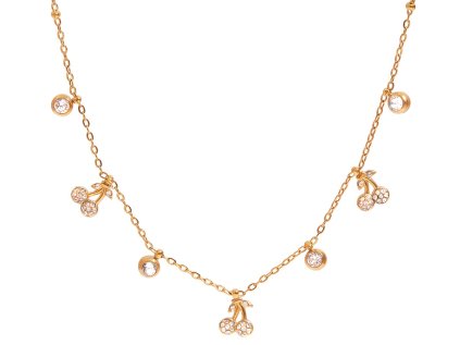 ELENYS Cherry Charm  pozlacený náhrdelník 18K žluté zlato