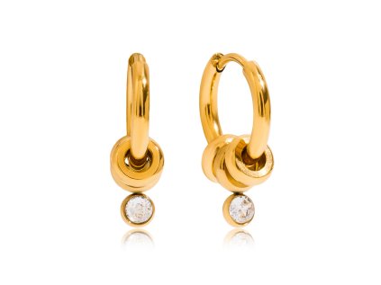 ELENYS Orbit Drop – pozlacené náušnice 18K žluté zlato