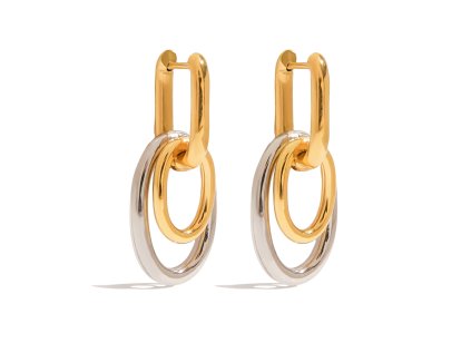 ELENYS Orbit Drop – pozlacené náušnice 18K žluté zlato