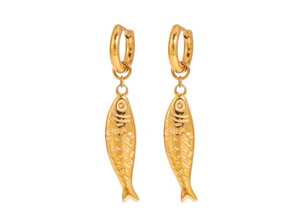 ELENYS Gold Fish – pozlacené náušnice 18K žluté zlato