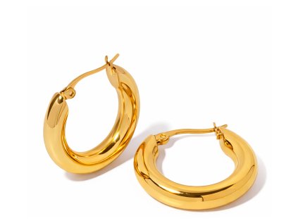 ELENYS Bold Dome Hoops  pozlacené náušnice 18K žluté zlato