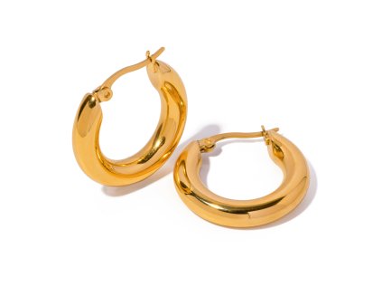 ELENYS Bold Dome Hoops – pozlacené náušnice 18K žluté zlato