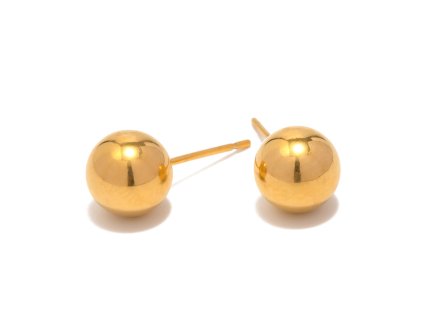 ELENYS Ball – pozlacené náušnice 18K žluté zlato