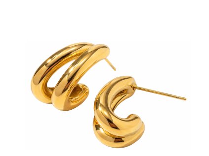 ELENYS Twist Gold  pozlacené náušnice 18K žluté zlato