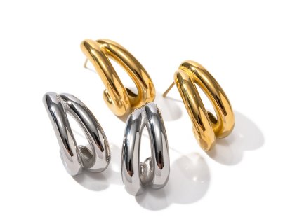 ELENYS Twist Gold – pozlacené náušnice 18K žluté zlato