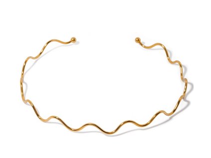 ELENYS Wawe  pozlacený choker 18K žluté zlato