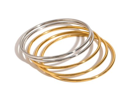 ELENYS Bangle Duo set  sada náramků 18K zlato & ocel