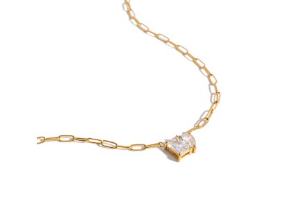 ELENYS Duo Stone  pozlacený náhrdelník 18K žluté zlato