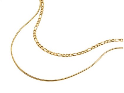 ELENYS Duo Line  pozlacený náhrdelník 18K žluté zlato