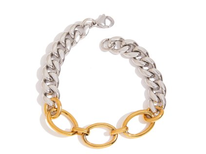 ELENYS Duo Oval  pozlacený náramek 18K žluté zlato