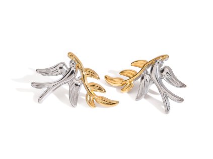 ELENYS Bird Harmony  pozlacené náušnice 18K žluté zlato