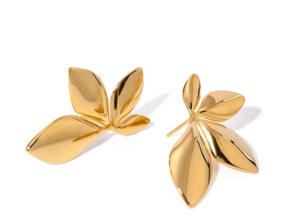 ELENYS Golden Bloom  pozlacené náušnice 18K žluté zlato