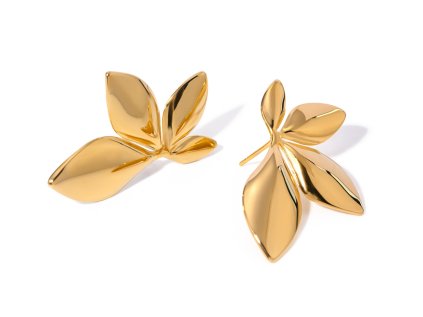 ELENYS Golden Bloom – pozlacené náušnice 18K žluté zlato
