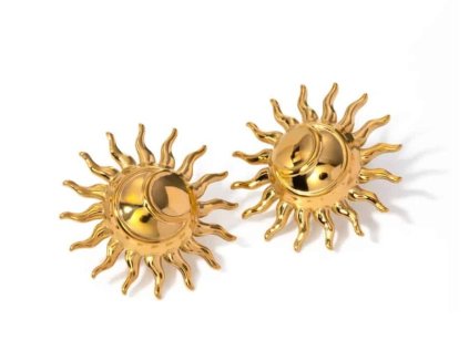 ELENYS Sun  pozlacené náušnice 18K žluté zlato