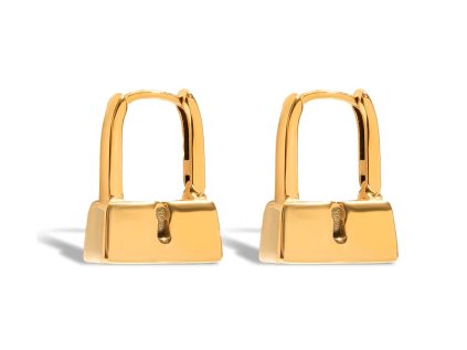 ELENYS Lock  pozlacené náušnice 18K žluté zlato