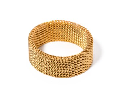 ELENYS Aura Mesh  pozlacený prsten 18K žluté zlato