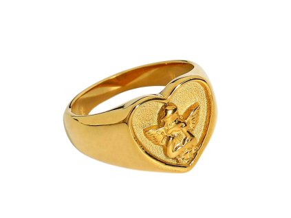 ELENYS Heart Angel  pozlacený prsten 18K žluté zlato