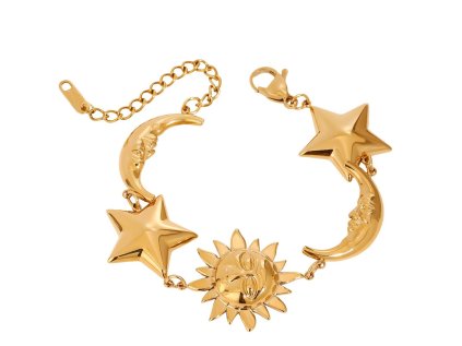 ELENYS Luna Stella  pozlacený náramek 18K žluté zlato