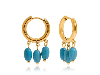 ELENYS Aqualis Trio – pozlacené náušnice 18K žluté zlato