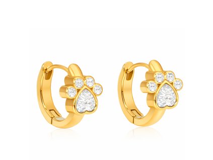 ELENYS Paw – pozlacené náušnice 18K žluté zlato