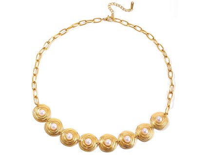 ELENYS Aurora Pearl  pozlacený náhrdelník 18K žluté zlato