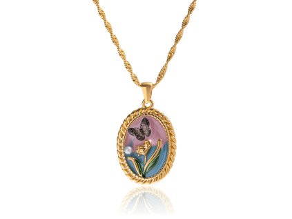 ELENYS Nostalgia Bloom  pozlacený náhrdelník 18K žluté zlato