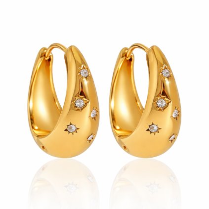ELENYS Stella  pozlacené náušnice 18K žluté zlato