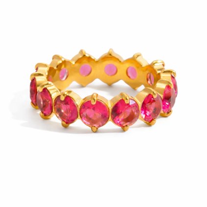 ELENYS Radiant Cherry  pozlacený prsten 18K žluté zlato