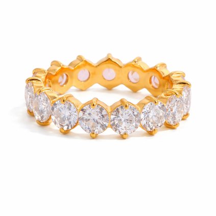 ELENYS Radiant Crystal  pozlacený prsten 18K žluté zlato